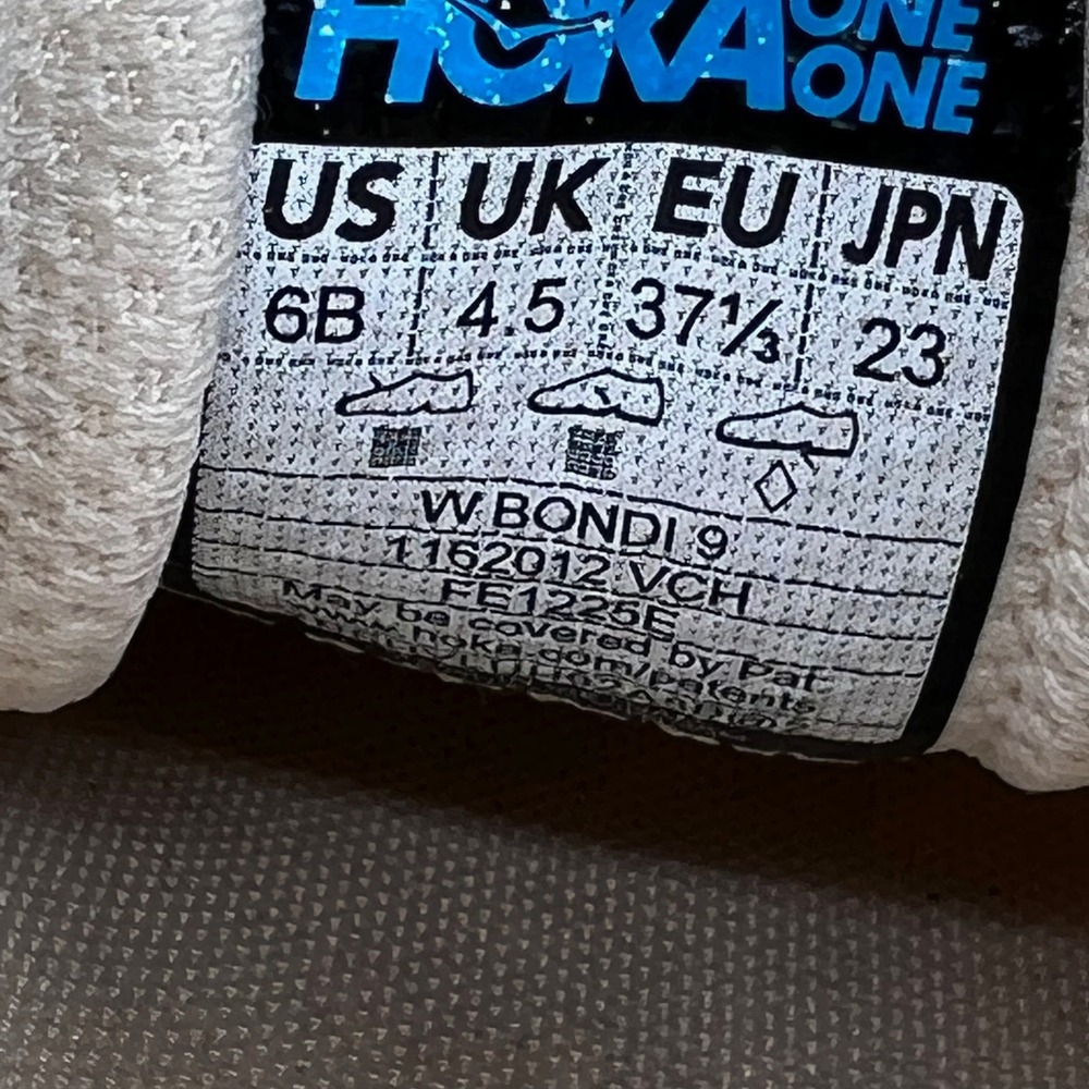 Hoka One One Bondi 9 Running Shoes Women's Size 6 B Vanilla Birch 1162012 VCH - Picture 9 of 10